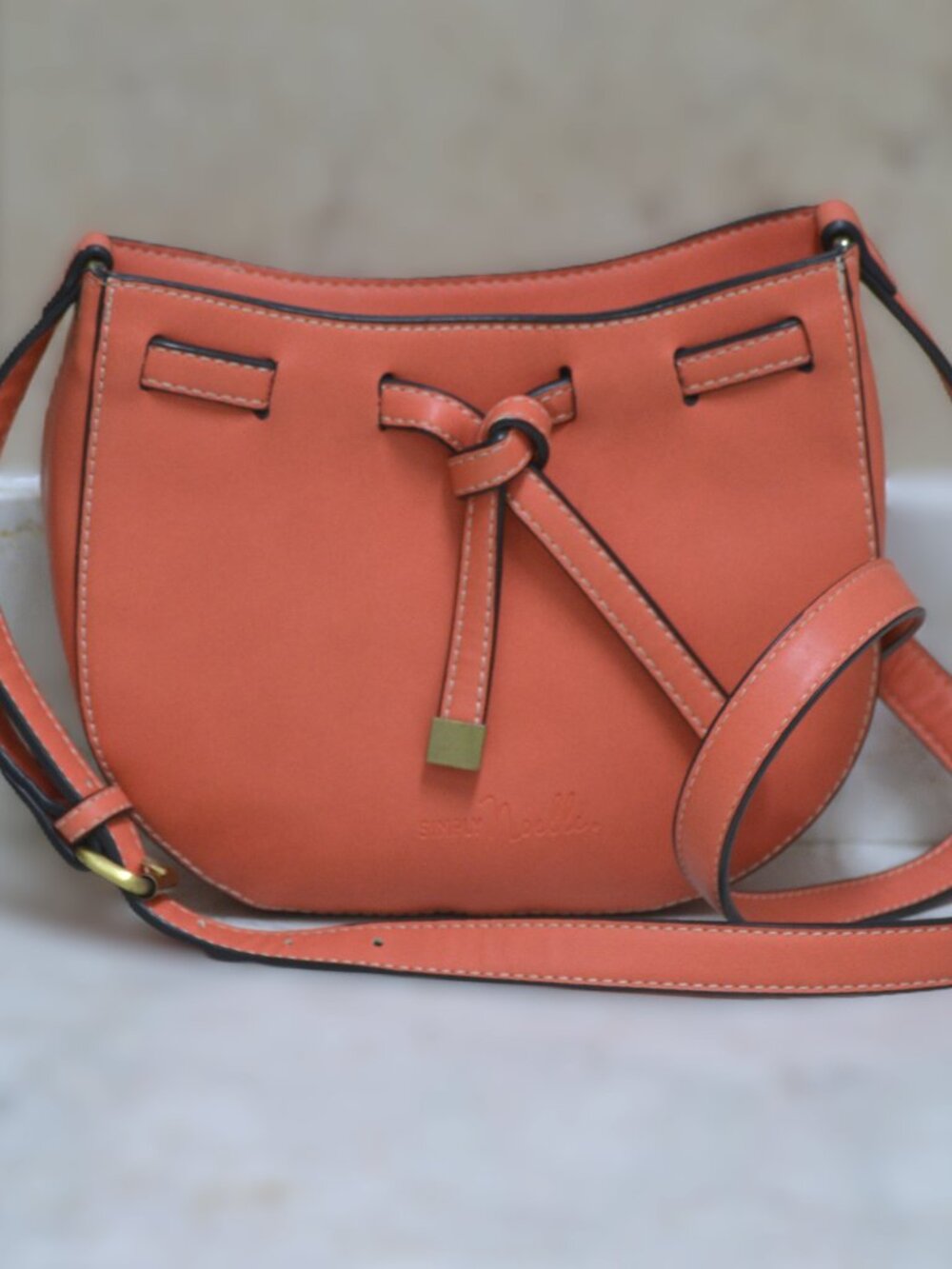 Simply Noelle Orange Crossbody Handbag All Tied Up